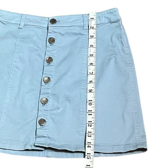 Forever 21 Light Blue A-Line Button Front Skirt, Size XS - Picture 4 of 5